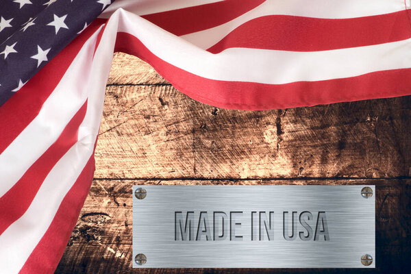 American flag and slogan Made in USA