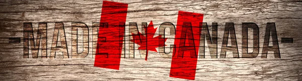 Bandiera Del Canada Slogan Made Canada — Foto Stock