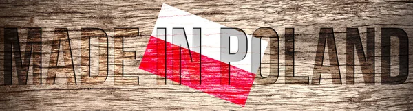 Vlag Van Polen Slogan Made Poland — Stockfoto