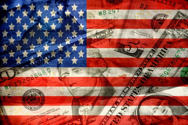 Vlag Van Amerikaanse Dollarbankbiljetten — Stockfoto