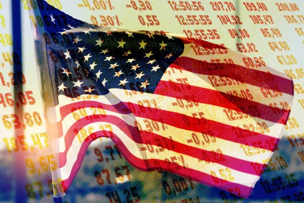 Bandera Estados Unidos Intercambio Financiero — Foto de Stock