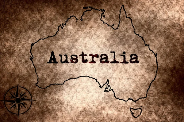 Stará Mapa Austrálie — Stock fotografie