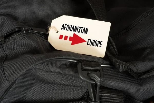 Una Bolsa Viaje Afganistán Europa — Foto de Stock