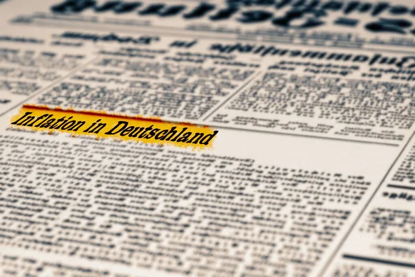 德国的报纸和大标题通胀 — 图库照片