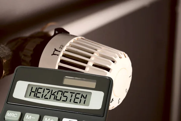 Radiador Calculadora Custos Aquecimento — Fotografia de Stock
