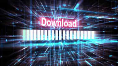 İndirme sürecini sembolize eden bir bilgisayar ve çubuk