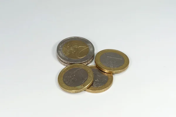 Een Euro munten — Stockfoto