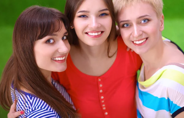Portrait of three young women, standing together — Stock Photo, Image