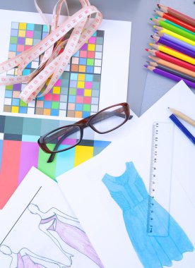 Tasarımcı tablo boş Not ve araçları ile