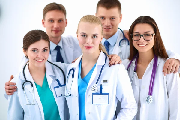 Portrait of group of smiling hospital colleagues standing together — Stock Photo, Image