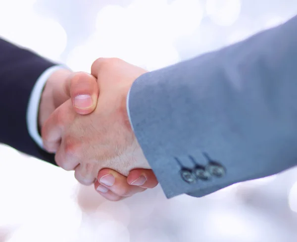 Businessmen shaking hands, isolated on white. — Stock Photo, Image