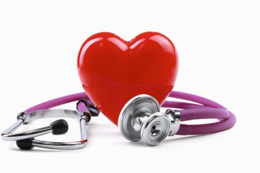 Elektrokardiyogram üzerine stetoskop.