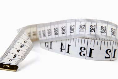 Beyaz arka plan üzerinde izole bant ölçme,.