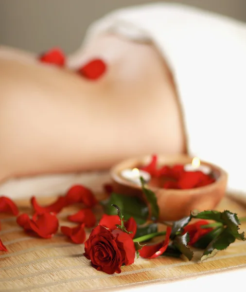 Beautiful young woman getting spa massage — Stock Photo, Image