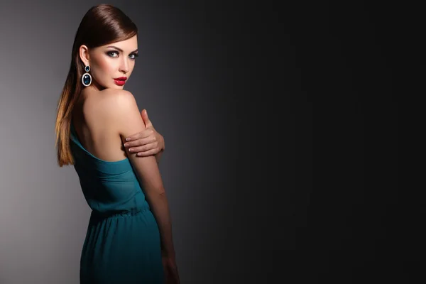 güzel bir kadınla akşam makyaj.