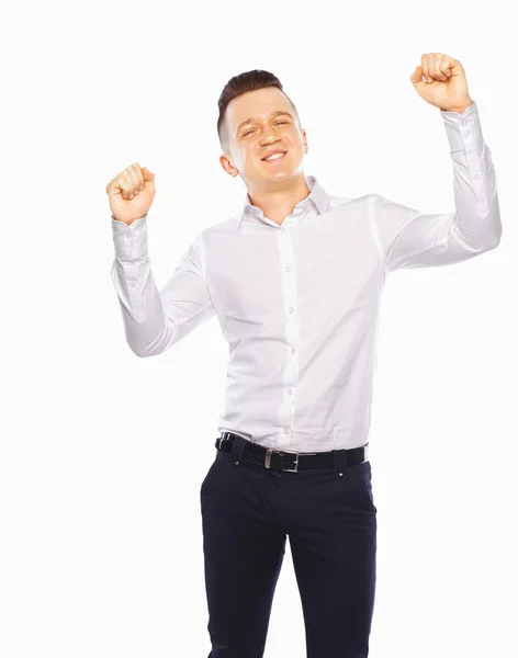 Happy smiling young man standing — Stock Photo, Image
