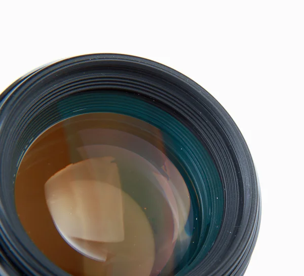 Kameralinsen, isolerad på vit bakgrund. — Stockfoto