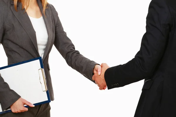 A business handshake, isolated on white background. — Stock Photo, Image