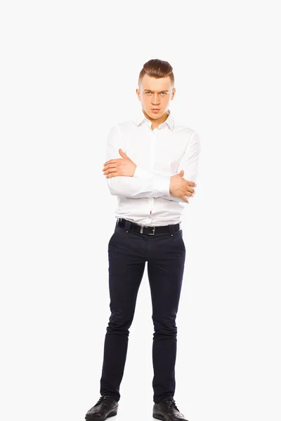 Happy smiling young man standing — Stock Photo, Image