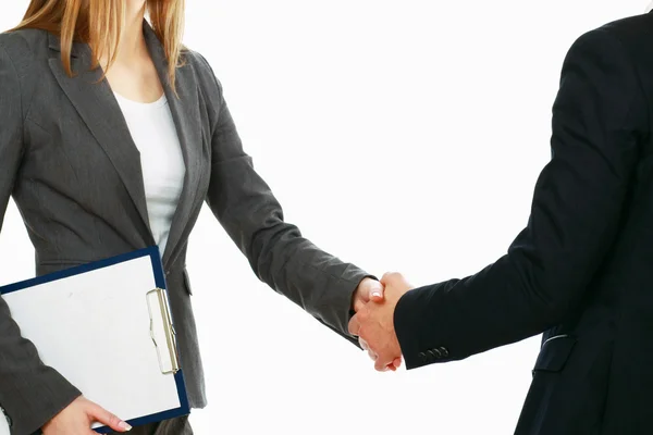 A business handshake, isolated on white background. — Stock Photo, Image