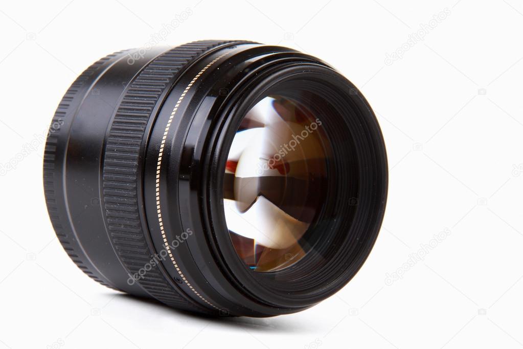 Camera lens, isolated on white background.