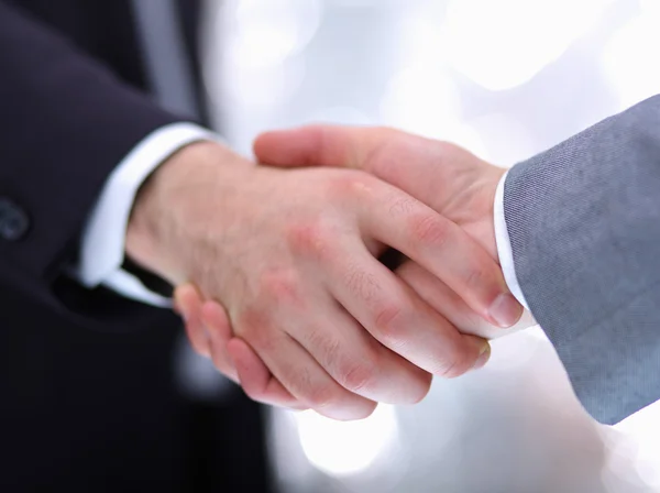 Business people handshake, sitting in the office — Stock Photo, Image