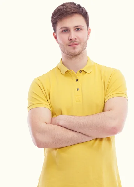 Portrait de jeune homme isolé sur fond blanc — Photo