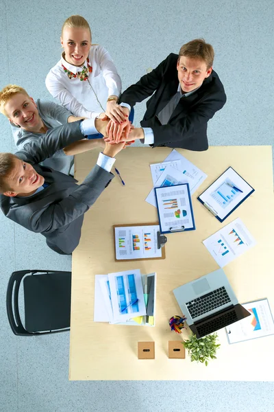 Business team with hands together - teamwork concepts — Stock Photo, Image