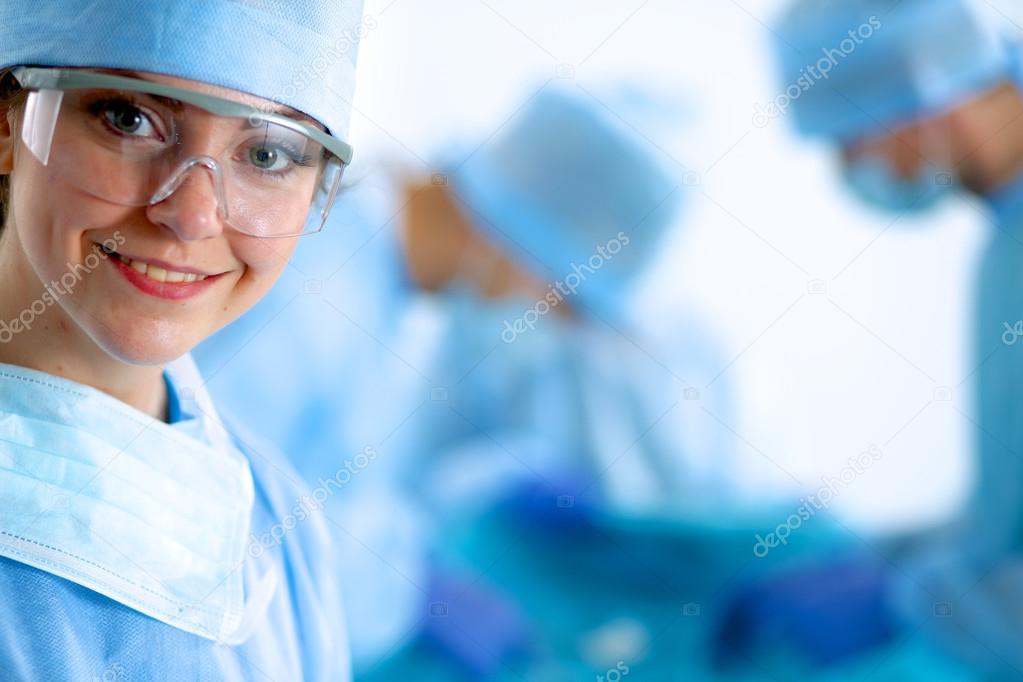 Female surgery in the operating room