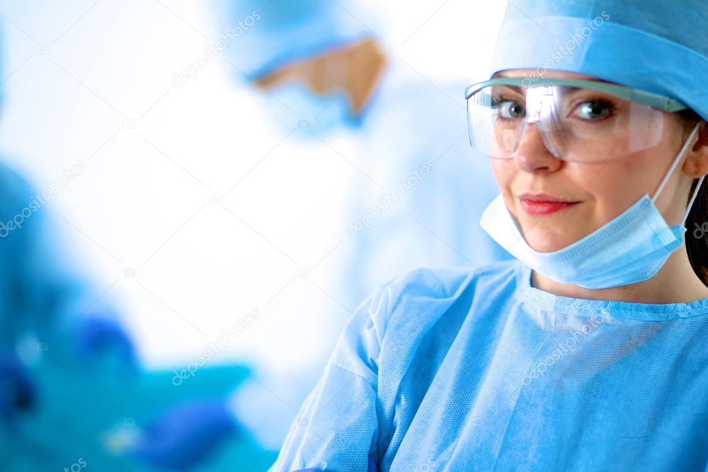 Female surgery in the operating room