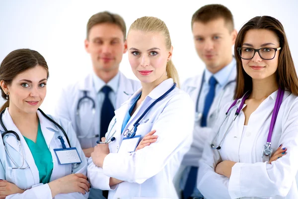 Portrait of group of smiling hospital colleagues standing together — Stock Photo, Image