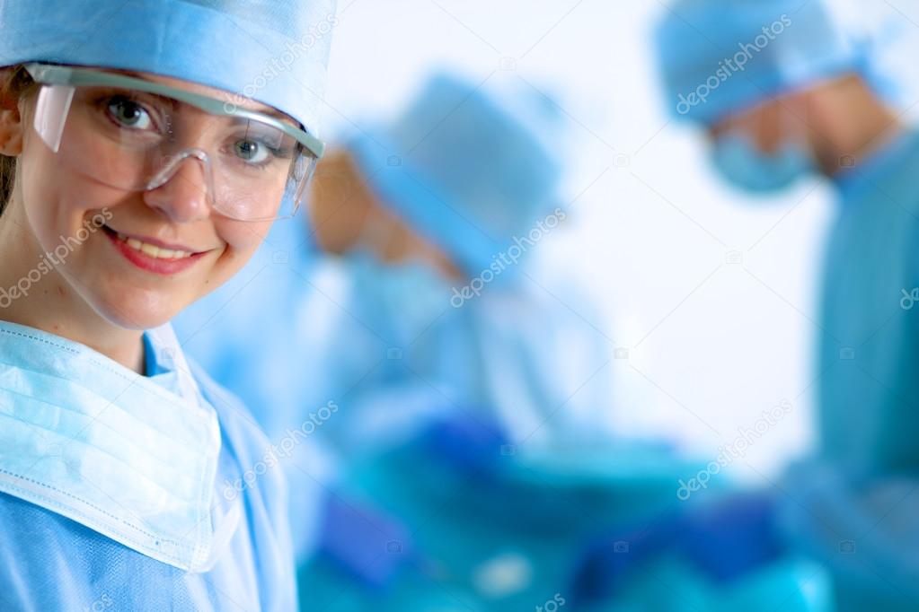 Female surgery in the operating room