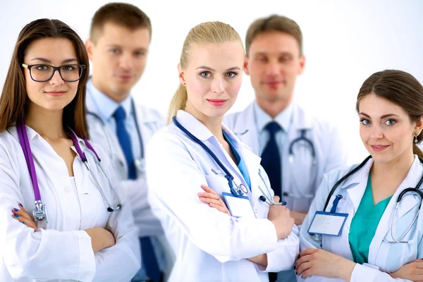 Portrait of group of smiling hospital colleagues standing together — Stock Photo, Image