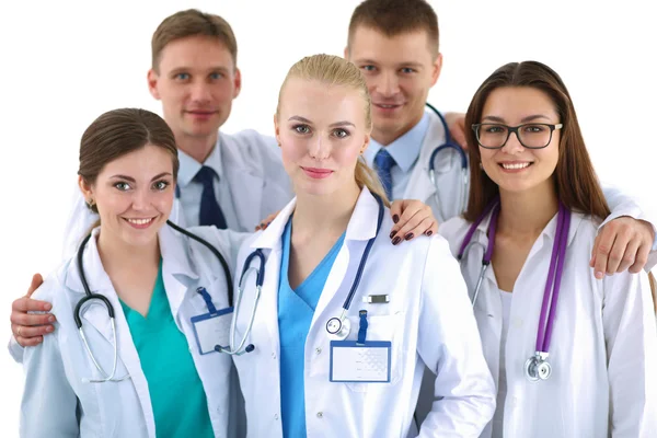 Portrait of group of smiling hospital colleagues standing together Stock Picture