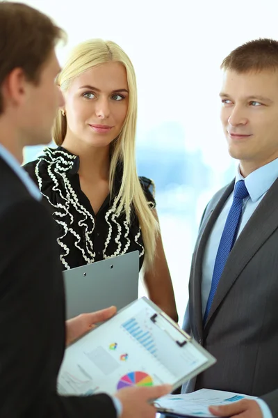 Business people shaking hands after meeting — Stock Photo, Image