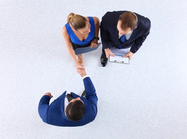 Geschäftsleute beim Händeschütteln - Topview — Stockfoto