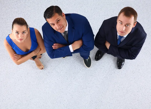 Business people standing together looking up - topview — Stock Photo, Image