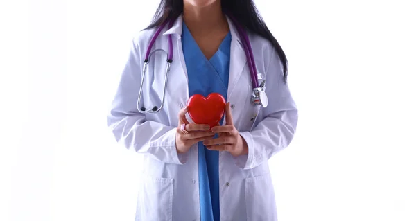 Bir kalp onun elinde tutan bir doktor — Stok fotoğraf