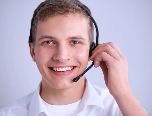 Tiro de um operador de call center — Fotografia de Stock