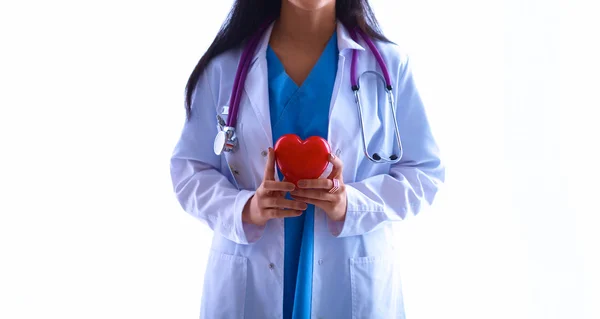 Bir kalp onun elinde tutan bir doktor — Stok fotoğraf
