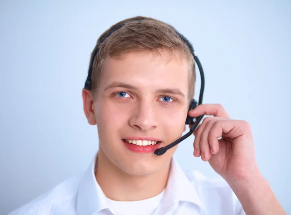 Tiro de um operador de call center — Fotografia de Stock