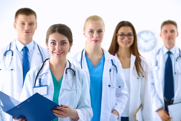 Portrait of group of smiling hospital colleagues standing together — Stock Photo, Image