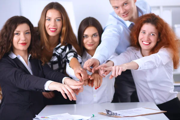 Business people group team point finger at you — Stock Photo, Image