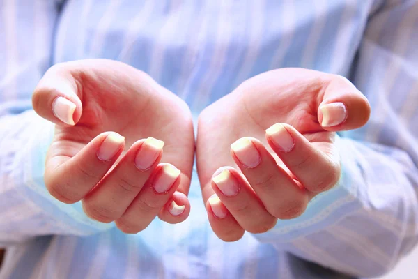 Woman hands as if holding something — Stock Photo, Image