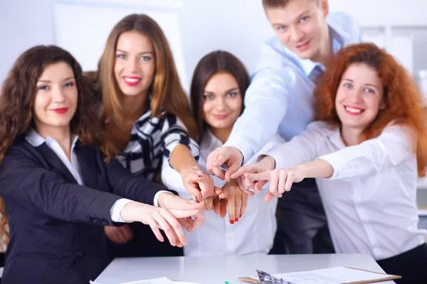 Business people group team point finger at you — Stock Photo, Image
