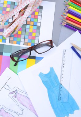 Tasarımcı tablo boş Not ve araçları ile