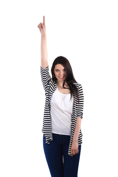 Portrait of a successful woman showing something — Stock Photo, Image