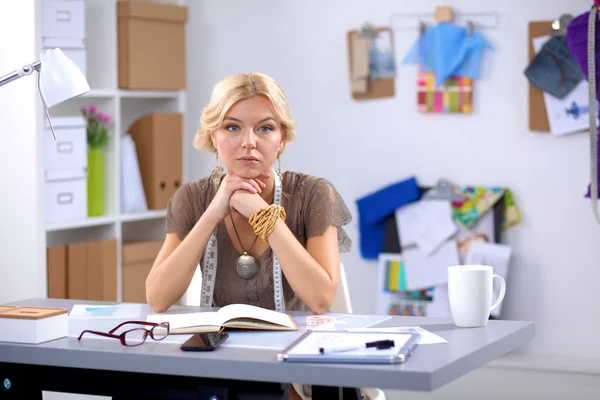 Young fashion designer working at studio. — Stock Photo, Image