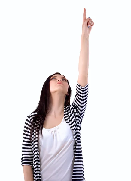 Portrait of a successful woman showing something — Stock Photo, Image