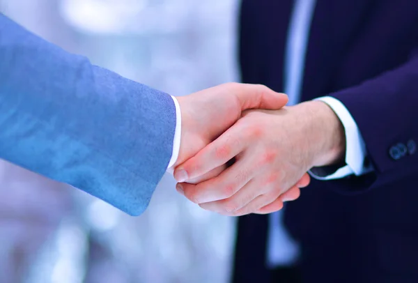 Business people shaking hands, finishing up a meeting — Stock Photo, Image